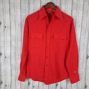 Vintage Champion Two Pocket Button Shirt Men's Medium Wool Blend